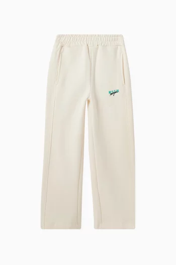 Logo-embroidered Relaxed Sweatpants in Cotton-fleece