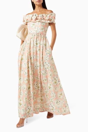 Espliego Menaje Maxi Dress in Linen