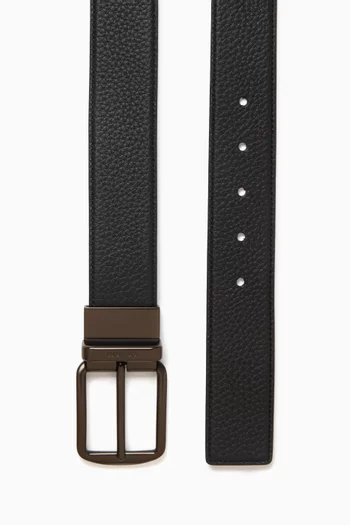 Harness Buckle Reversible Belt in Leather