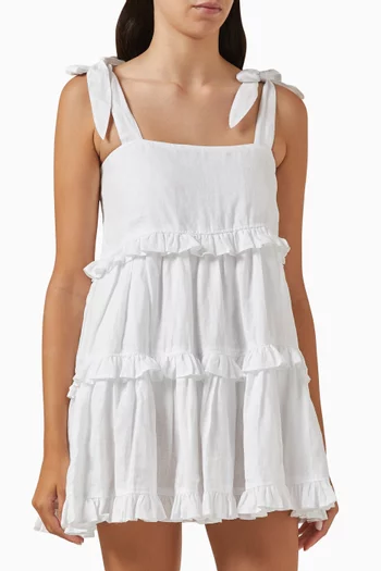 Elsie Tiered Mini Dress in Cotton