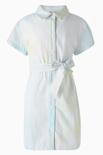 Embroidered Mia Shirt Dress in Cotton