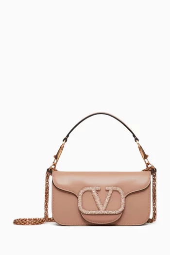 Small Locò Jewel Logo Shoulder Bag in Calfskin