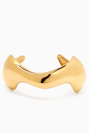 Lara Curved Open Cuff Bracelet in 18kt Gold Vermeil