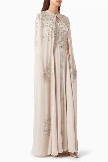 Sequin-embellished Kaftan & Dress Set in Chiffon