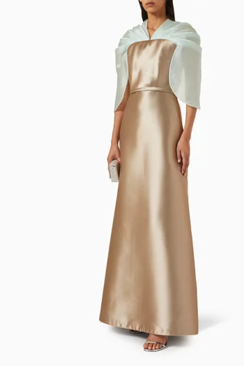 Drape-sleeve Gown
