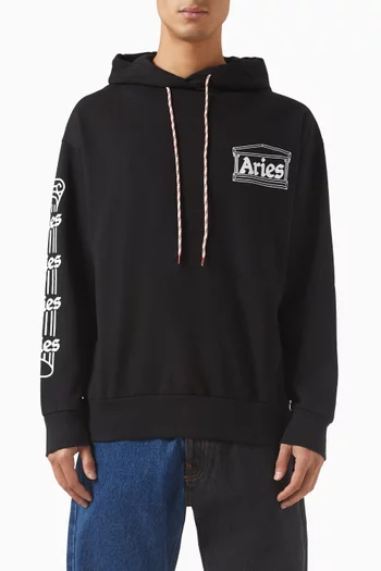 Temple Logo Hoodie in Cotton