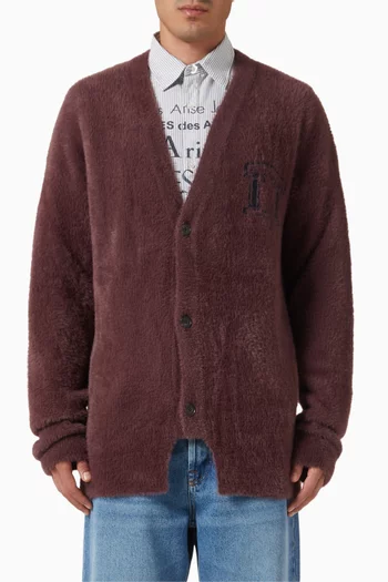 Oversized Cardigan in Chenille-knit