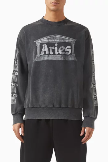 Aged Ancient Temple Sweatshirt in Cotton