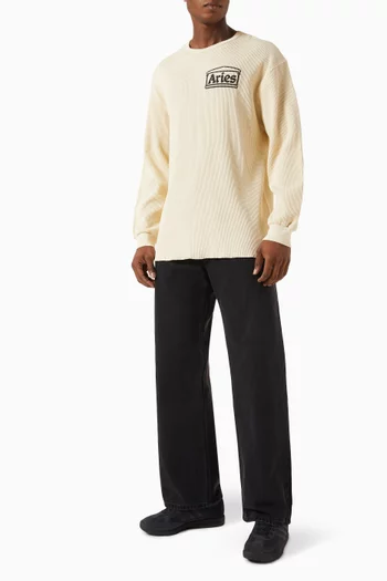 LS T-shirt in Waffle-knit