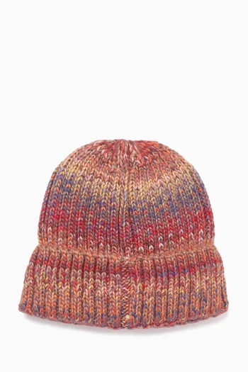 Space Dye Beanie in Rib Knit