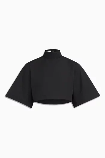 Highneck Crop Top in Cotton-poplin