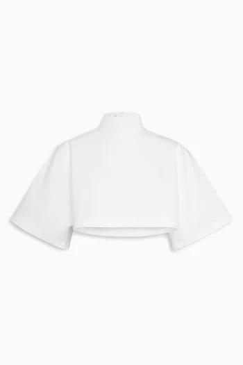 Highneck Crop Top in Cotton-poplin