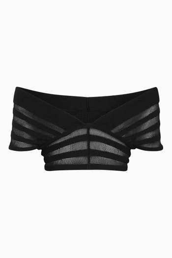 Skeleton Off-shoulder Crop Top in Knit