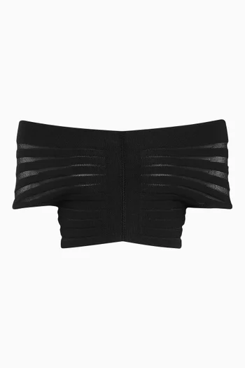 Skeleton Off-shoulder Crop Top in Knit