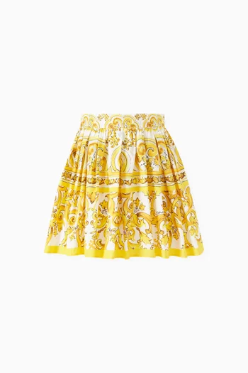 Maiolica Print Skirt in Cotton