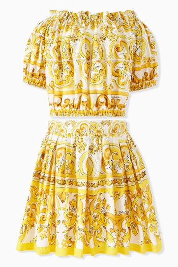 Majolica-print Top in Poplin