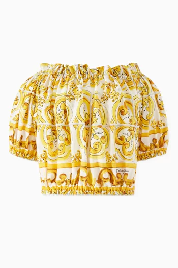 Majolica-print Top in Poplin