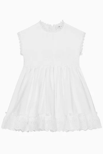 Embroidered Dress & Bloomers in Cotton-blend