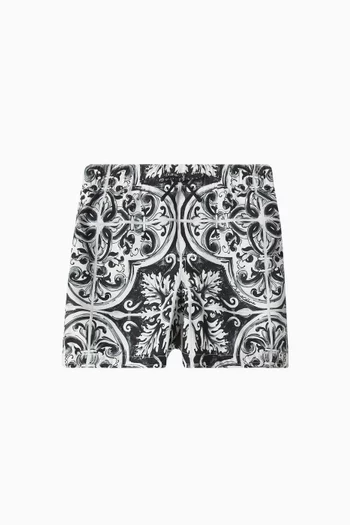 Allover-print Swim Shorts in Nylon
