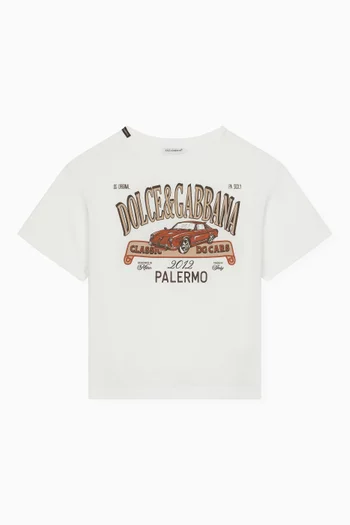 DG Palermo Logo Print T-shirt in Cotton Jersey