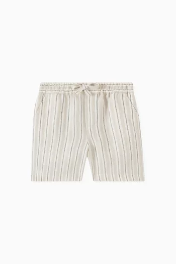Pinstripe Shorts in Linen