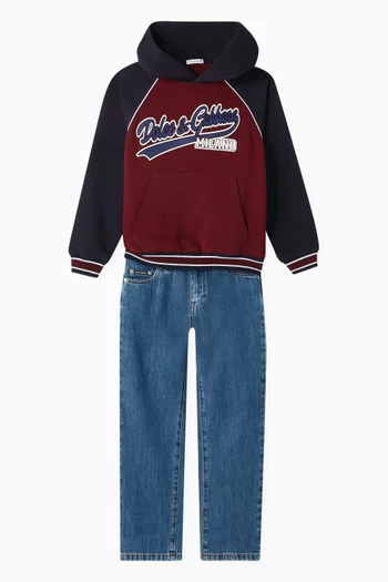 College Logo Hoodie in Cotton