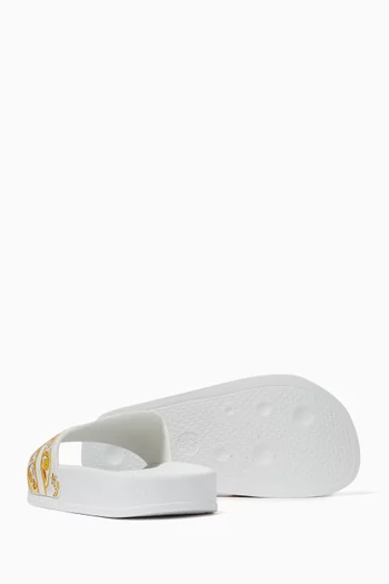 Majolica Pattern Slide Sandals in Rubber