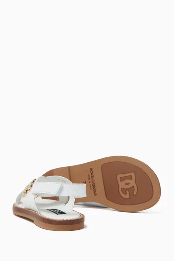 DG Logo Sandals in Leather