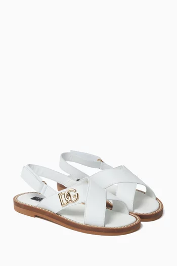 DG Logo Sandals in Leather