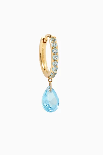 Chakra Diamond Pavé & Topaz Single Hoop Earring in 18kt Gold