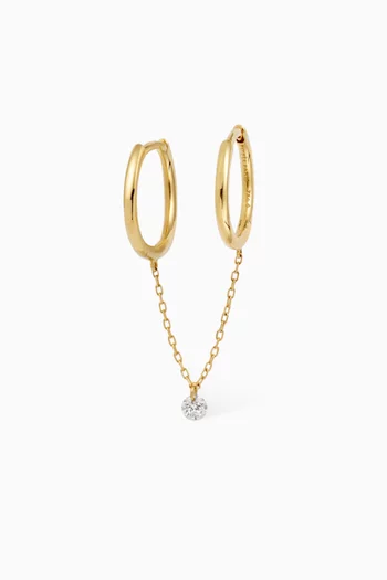 Double Chain Diamond Hoop Earrings in 18kt Gold