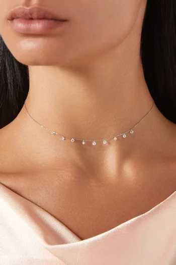 Danae 9 Diamonds Necklace in 18kt White Gold