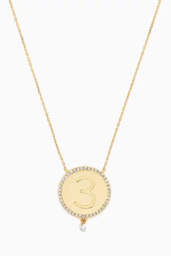 3 Medallion Diamond Necklace in 18kt Gold