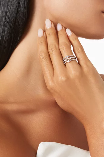 Hera 3-layer Pear Diamond Ring in 18kt White Gold