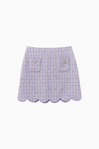 Scallop Mini Skirt in Boucle