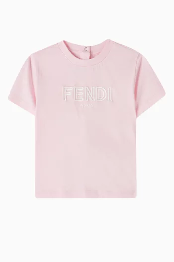 Logo Embroidered T-shirt in Cotton