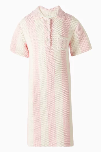 Striped Crochet Dress in Cotton