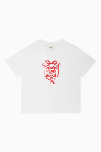 Logo Embroidered T-shirt in Cotton