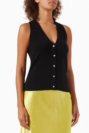 V-neck Tank Top in Cotton Blend