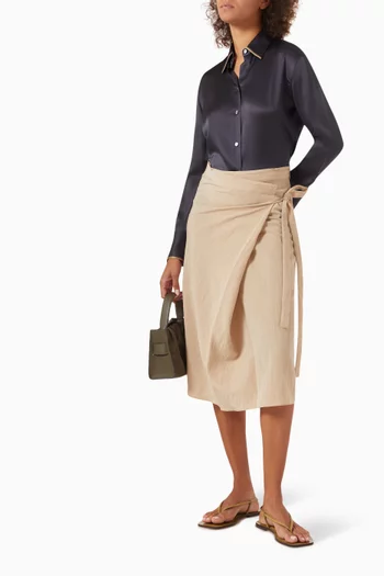 Tipped-collar Shirt in Silk