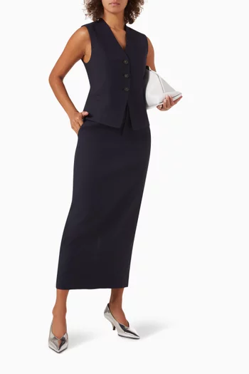 V-neckline Vest in Linen Blend