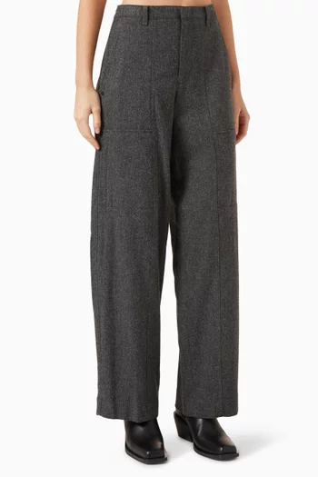 Mid-rise Utility Pants in Italian Wool Blend