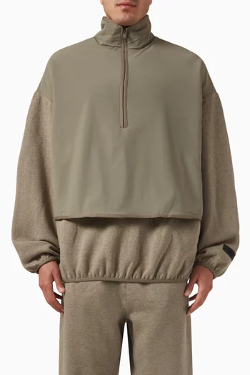 Mockneck Sweater in Nylon & Fleece
