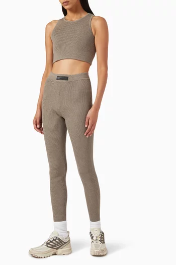 Ribbed Leggings in Cotton Blend
