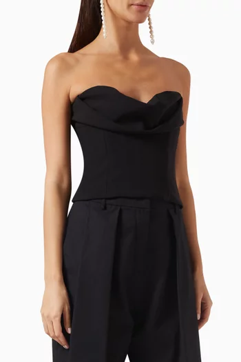 Draped Bustier Corset in Stretch Wool