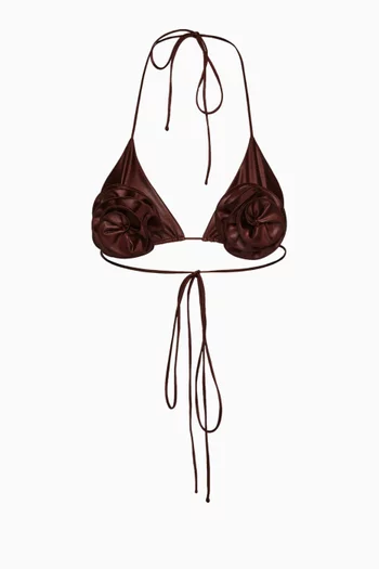 Floral Triangle Bikini Top