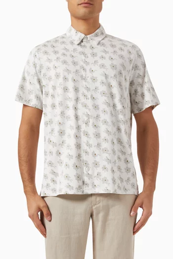 Abstract Daisies Shirt in Pima Cotton