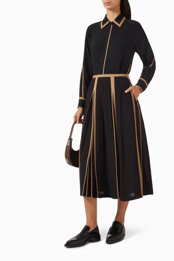 Classic Binding Midi Skirt in Viscose Crepe