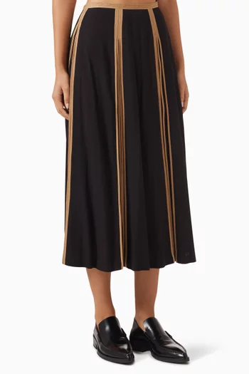 Classic Binding Midi Skirt in Viscose Crepe