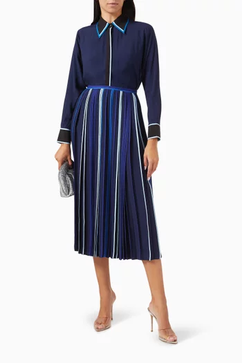 Classic Multi-binding Midi Skirt in Crepe